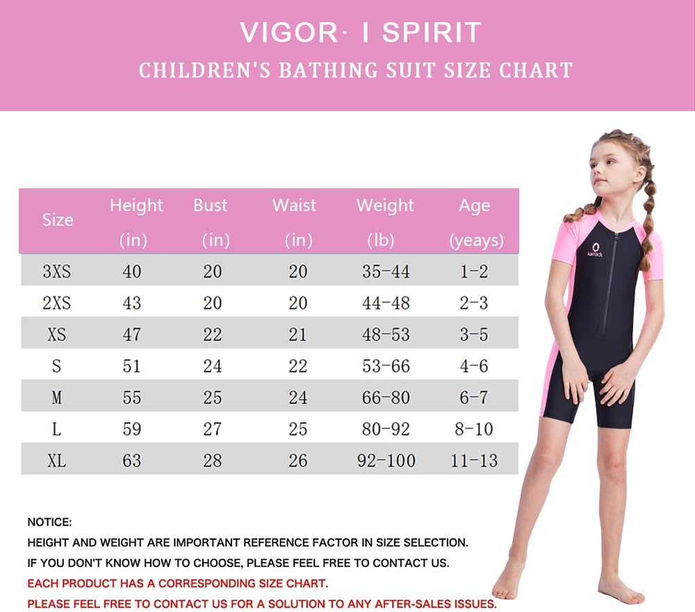 Karrack Girls and Boys One Piece Rash Guard Swimsuit Kid Water Sport Short Swimsuit UPF 50+ Sun Protection Bathing Suits