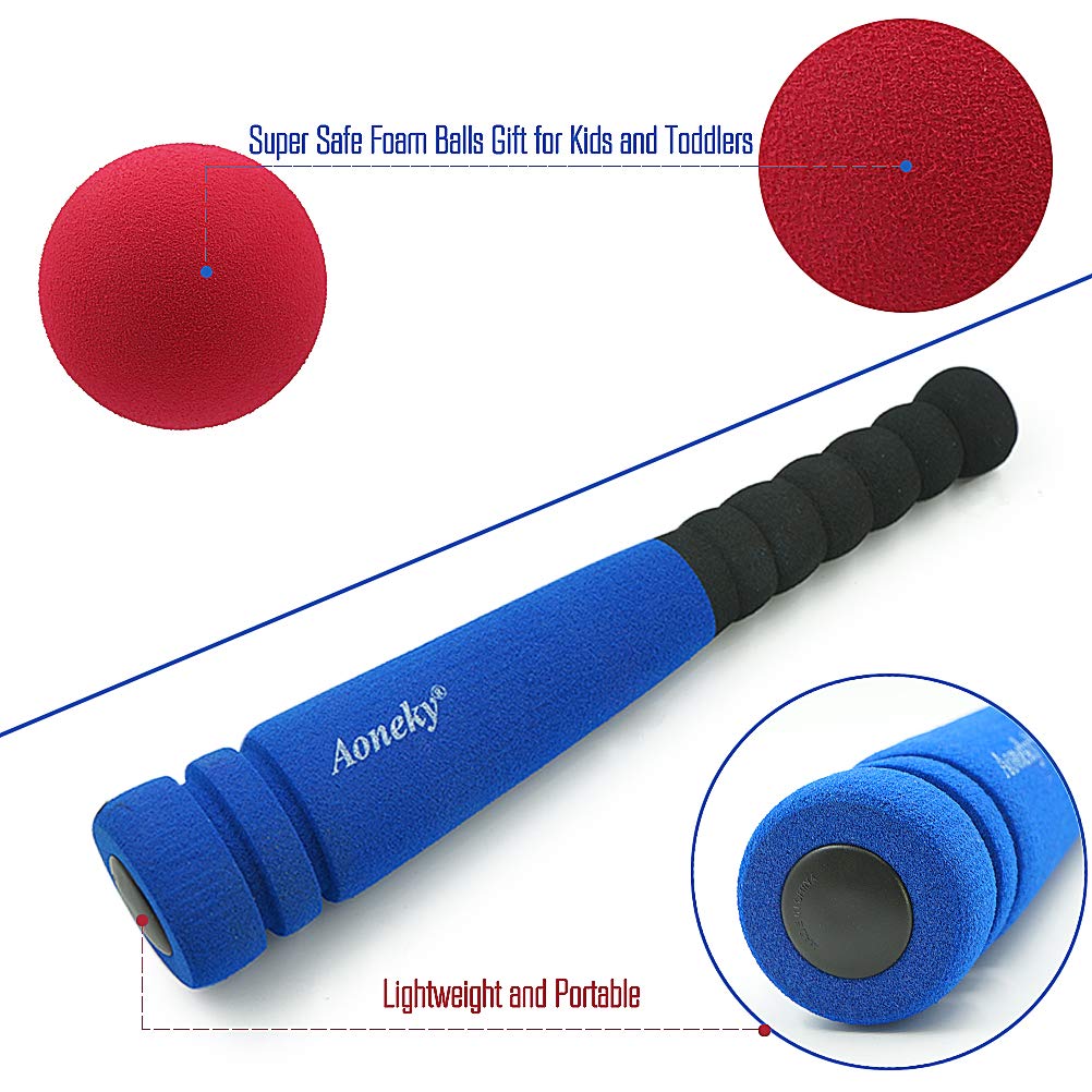 Aoneky Blue 11.8 inch Min Foam Baseball Bat and Ball