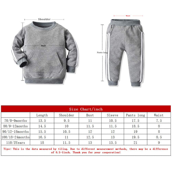 Moyikiss Studio Unisex Tracksuit Baby Boys Girls Clothes Cotton Long Sleeve Zipper Sweatshirt Jacket and Pants 6-12M