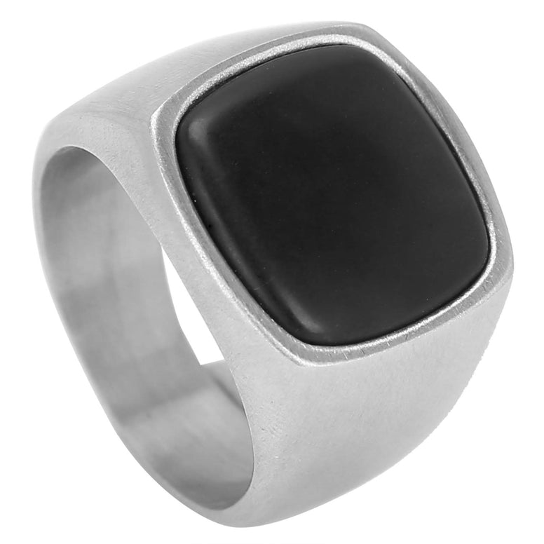 Stainless Steel Ring For Men, Classic Steel Color Chain Selfie Lights Wedding Band Rings Set For Mobile-Flashes-And-Selfie-Lights Jewelry For Accessory (Black)