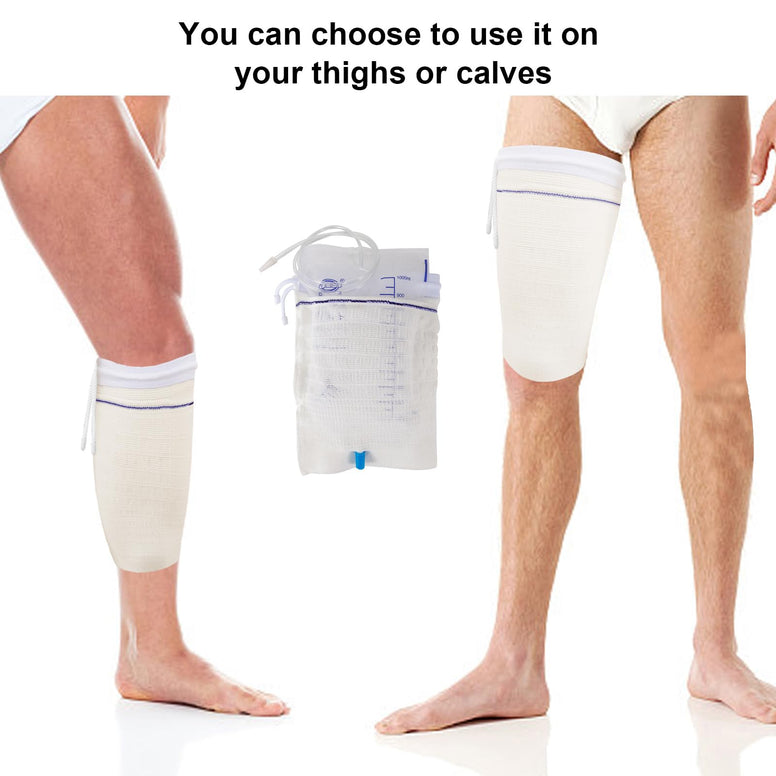 Catheter Leg Bag Holder,Catheter Bag Holder with Adjustable Strap,Fabric Catheter Stabilization Device,Leg Sleeve for Catheter Bag,Urine Drainage Bag Cover,Urinary Incontinence Catheter Supplies. (M)