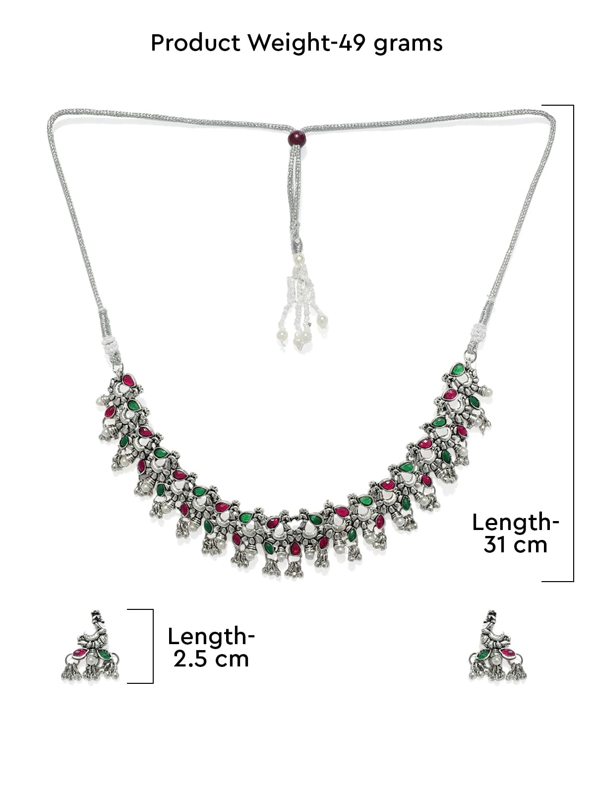 Zaveri Pearls Jewellery Set For Women (Silver) (Zpfk7561)