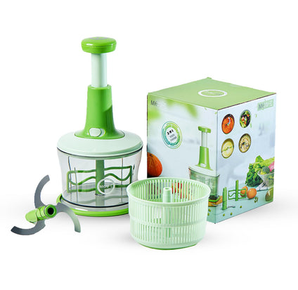 MOVE ON 1100 ML 3 in 1 push chopper with strong base and high capacity storage salad maker lettuce cutter and vegetable chopper