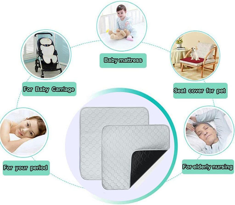 Large Absorbent Washable Incontinence Chair Seat Protector Pad Chair Sheet Waterproof Washable Seat Pads Incontinence Chair Absorbent Pads Nonslip Pet Underpads for Adult Children Baby Pet Mat,55x53cm