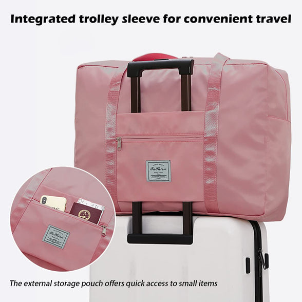 IMCUZUR Travel Duffel Bag, for Spirit Airlines Personal Item Bag 18x14x8 Carry on Luggage Overnight Bag, Weekender Bag for Women and Men (A-Pink), A-Pink, 17"L X 6"W X 13"H, Carry on Travel Bag