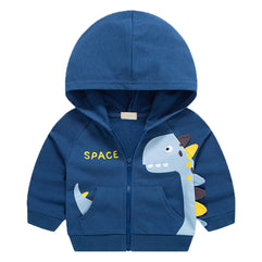 Azalquat Baby Toddler Boys Dinosaur Hooded Zip Jacket Casual Outerwear Active Sweatshirt    2-3 years