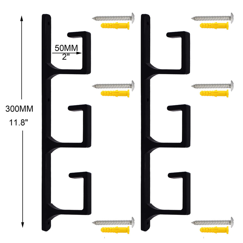 YYST Black Hockey Stick Wall Mount Hockey Stick Wall Hanger with Screws