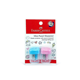 Faber-Castell Minibox Sharpener 2Pc In A Blister Card, Assorted Colours, Fcc584601