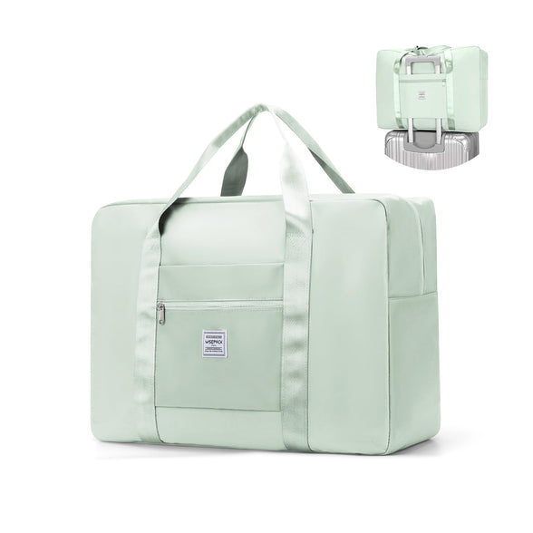 Travel Tote Bag for Women Mens,Foldable Carry on Bag for Airplanes Overnight Bags Travel Bags for Women Weekender Duffle Bag Carry on Luggage with Trolley Sleeve Mint Green, B6-Mint Green, L, Sports,