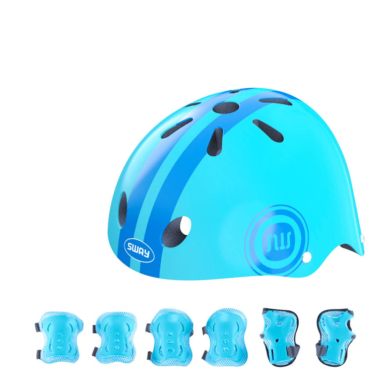 NOVOLAN Bike Helmet for Kids 7 in 1 Pads Set Adjustable Kids Bike Knee Pads Kids Helmet Pads Wrist Guards Adjustable Protective Gear Set Scooter Skateboard Skating Cycling