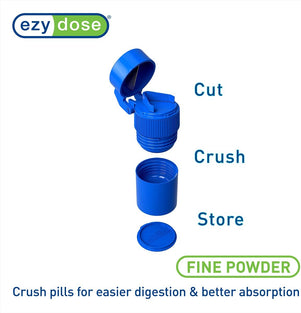 Ezy Dose Cut N' Crush │ Pill Cutter│ Pill Crusher, Blue, 1 Count (Pack of 1), 67750