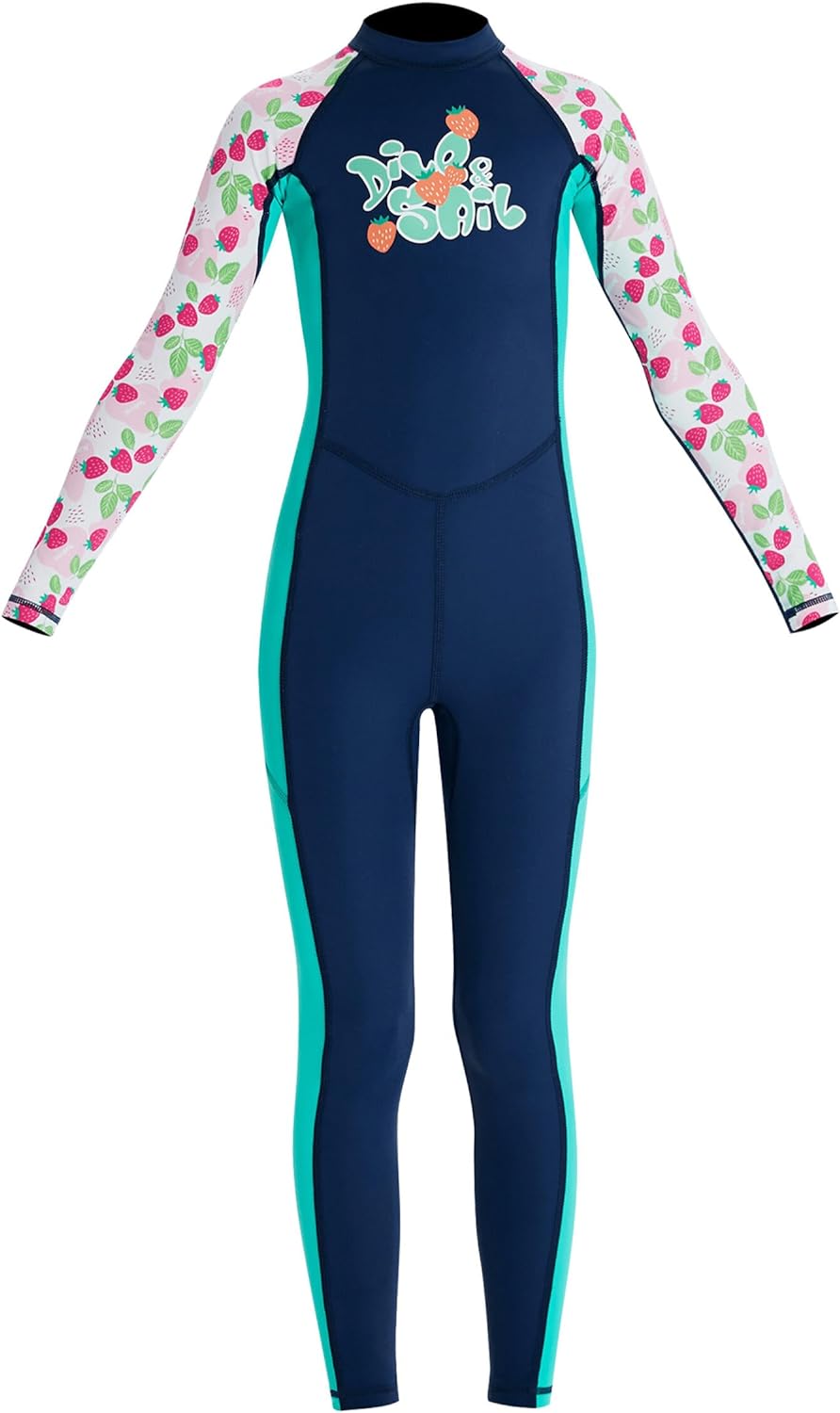 Happy Cherry Kids Wetsuits Girls Boys Neoprene Thermal Warm One Piece Swimsuit Long Sleeve UV Protection Back Zipper Rash Guard Diving Swimming Surfing 3-12 Years