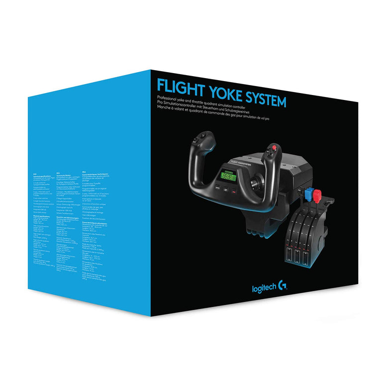 Logitech G Saitek Pro Flight Yoke System, Professional Simulation Yoke And Throttle Quadrant, 3 Modes, 75 ProgRAMmable Controls, Configurable Throttle Knobs, Steel Shaft, Usb, Pc - Black