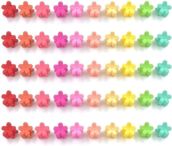 KASTWAVE 60Pcs Baby Girl Mini Hair Claw Clips Flower Hair Bangs Pin Baby Girl Hair Accessories Clips Color Clip