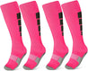 Kids Athletic Soccer Socks, 2 Pairs Knee High Socks for Youth Boys Girls for Shoe Size 3-6.5 / Ages 6-12