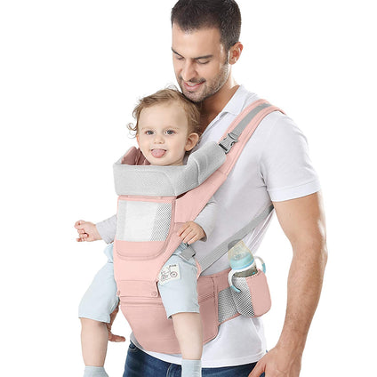 COOLBABY Multifunction Baby Strap Waist Stool Hip Seat Baby Carrier, Suitable For 0-36 Months Baby,6 in 1 Carrying Mode,Adjustable Size, Very Suitable For Hiking Shopping Trip