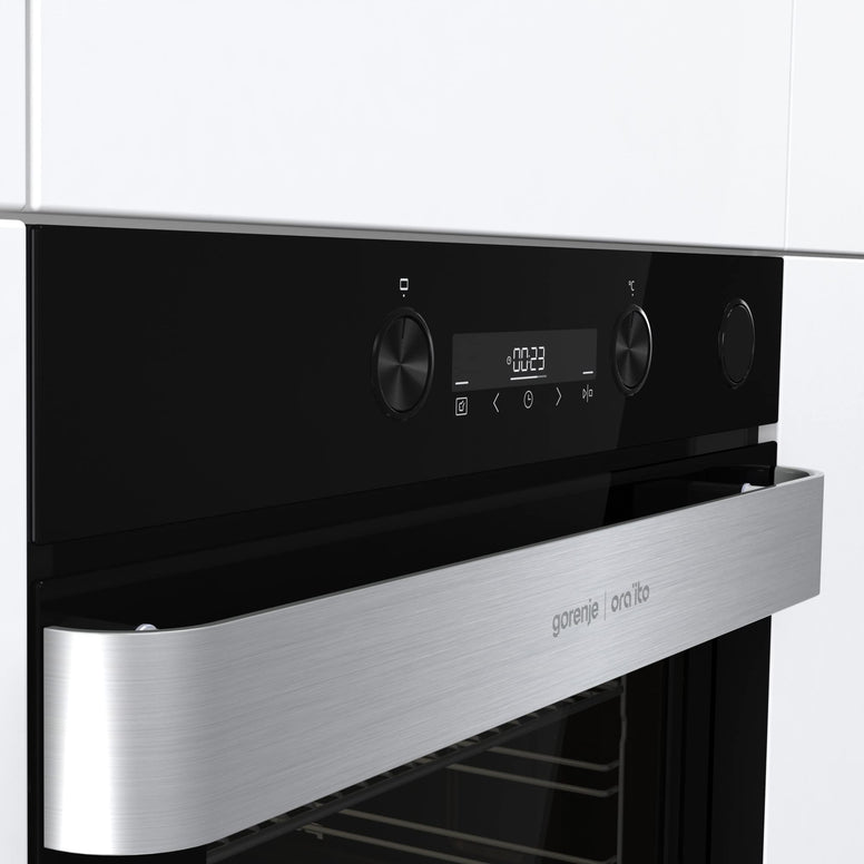 Gorenje Ora Ito Range, 60 cm Built in Electric Oven with Fan,77 Liters Capacity, Made in Slovenia, Black,1 Year Warranty, BSA6737ORAB