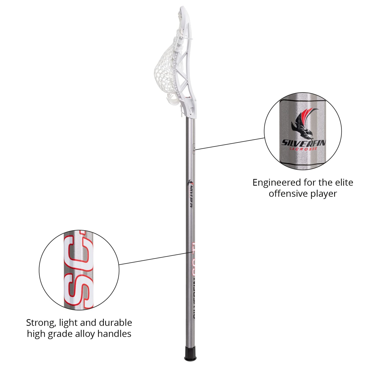 Silverfin Sc-Ti Lacrosse Shaft, Lacrosse Handle, Lacrosse Stick for Men, Youth Boys Lacrosse Stick, Lacrosse Shaft Attack, Lacrosse Shafts, Lacrosse Shaft for Men, Mens Lacrosse Shaft