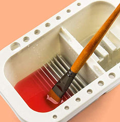 Paint Brush Tub Artist Brush Basin Multifunction with Brush Holder Painting Brush Cleaner Basket Brush Tub