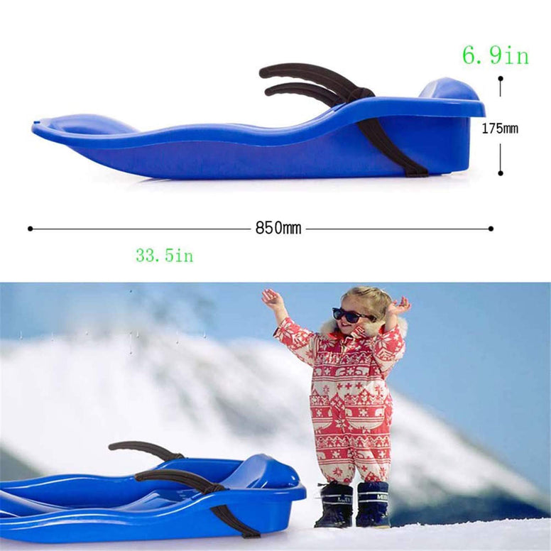 Portable Snow Sled Sand Grass Skiing with Pull Rope, Slippery Racer Downhill Toboggan Rolling Snow Slider, for Kids Boat Sledge Sprinter