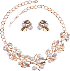 Youbella Stylish Necklace Set Jewellery Set For Women (Golden) (Ybnk_5647)