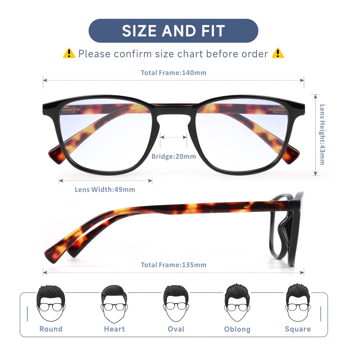 Baytion Blue Light Eyewear，Blue Light Blocking Glasses Men Women, 16.5g Ultra Light PC Computer Eyewear Filter Blue Light Digital Devices [Tortoise Shell Arm Frame] [No Prescription]