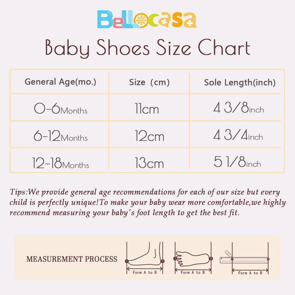 Bellocasa Baby Mary Jane Flats for Girls with Bowknot Cotton Anti Skid Sole Infant First Walker Princess Dress Crib Wedding Shoes, for 6 Months baby