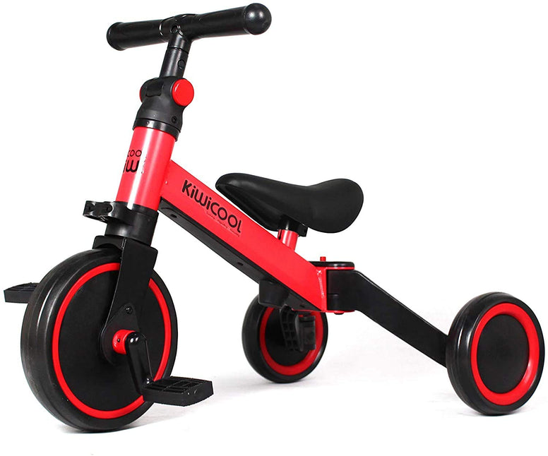 Kiwicool 3 in 1 Kids Tricycles for 1.5-4 Years Old Kids Trike 3 Wheel Bike Boys Girls 3 Wheels Toddler Tricycles (Red)