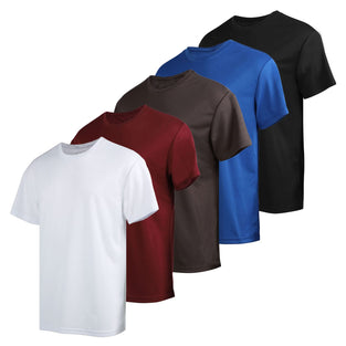 Mens Dry-Fit Tee Shirts Performance Moisture Wicking Patterned Raglan Short Sleeve Casual Active Athletic Running T-Shirts