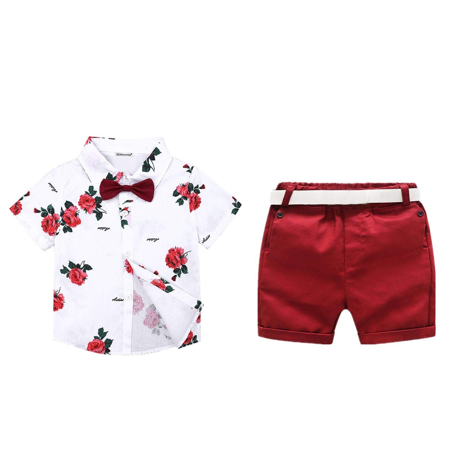 2Pcs Baby Boy Clothing Set Shirt Pant Floral Suits Fashion Cute Clothing Set 24-36 months