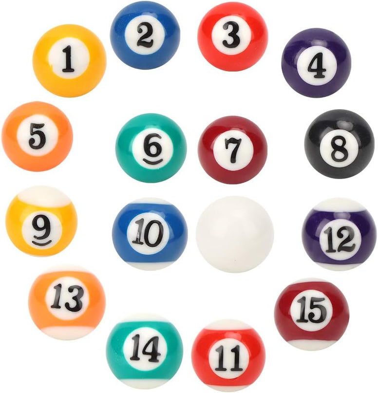 Mini Billiard Ball, 16Pcs Children Billiard Ball Toy 2.5CM Billiard Ball, Mini Pool Table Accesssories for Game Rooms Recreation Games