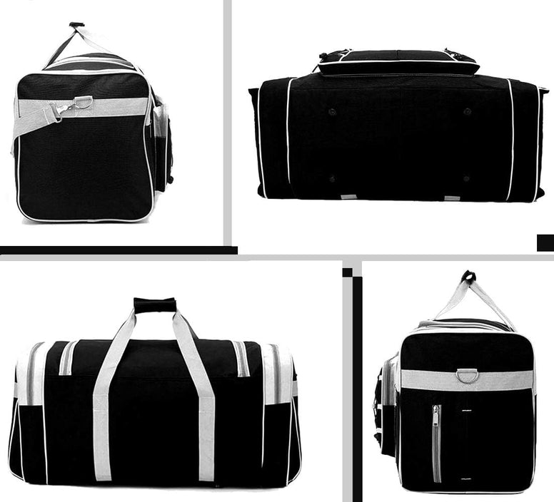 Travel Duffel Bags for Men Weekender Over Night Carry On Bag Lightweight Extra Large Oxford Duffel Gym Sturdy Luggage Water-proof for Men & Women 65cm (Black)