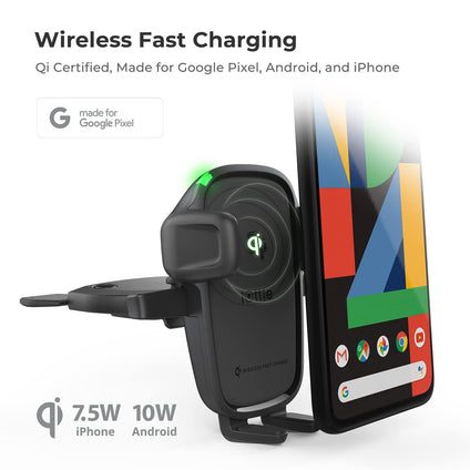 iOttie Wireless Fast Charging Air Vent & CD Mount, Medium