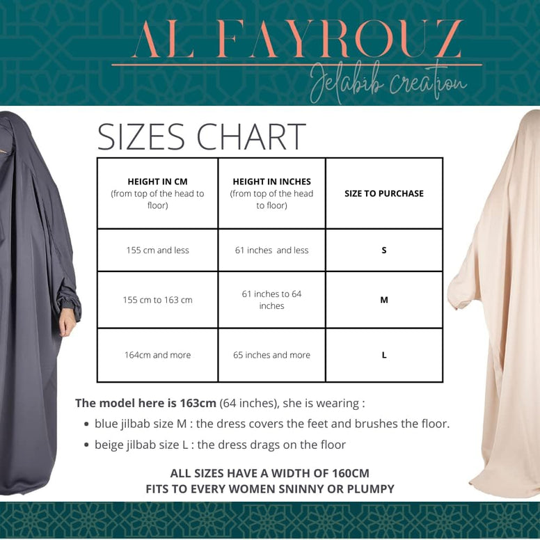 Islamic prayer dress women abaya - One piece muslim praying outfit hijab فستان ملابس صلاة للنساء - MODERN COMFORTABLE ELEGANT JILBAB - NIDA FABRIC - HANDMADE IN UAE.