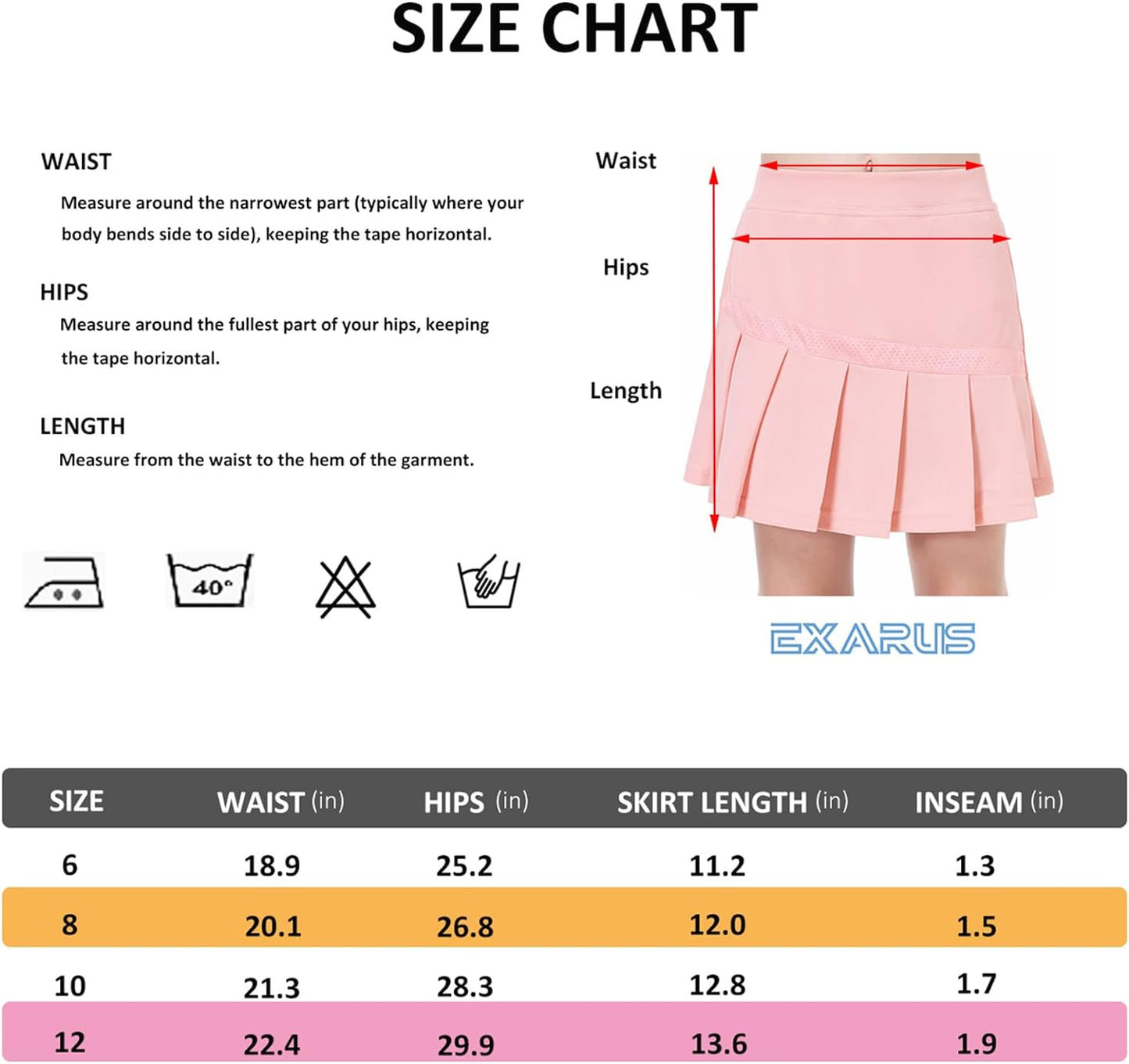 EXARUS Girls Tennis Skirts Pleated with Pockets Golf Sports Skort Shorts for Kids Athletic Activewear