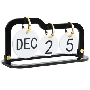 Acrylic Perpetual Desk Calendar 2023-2024 Standing Flip, Vintage Desktop Flip Calendar with Acrylic Month Date Large Display Blocks, Daily Flip Calendar for Home Office Decor Desk Accessories