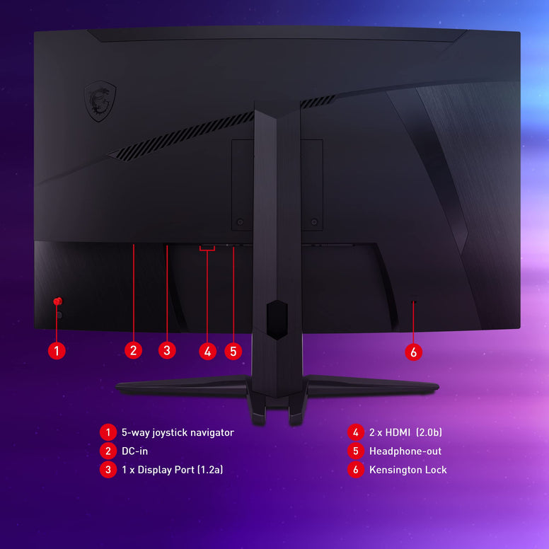 MSI G322CQP 31.5 Inch WQHD Curved Gaming Monitor - 1000R 2560 x 1440 VA Panel, 170Hz / 1ms, FreeSync Premium, HDR Ready, Height Adjustable - DP 1.2a, HDMI 2.0b CEC