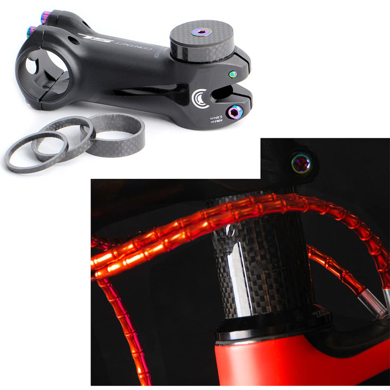 TuoTu Bike Headset Spacer, 5 Pcs Full Carbon Fiber 3/5/10/15/20mm 1 1/8" Mountain Bicycle Headset Fork Washer