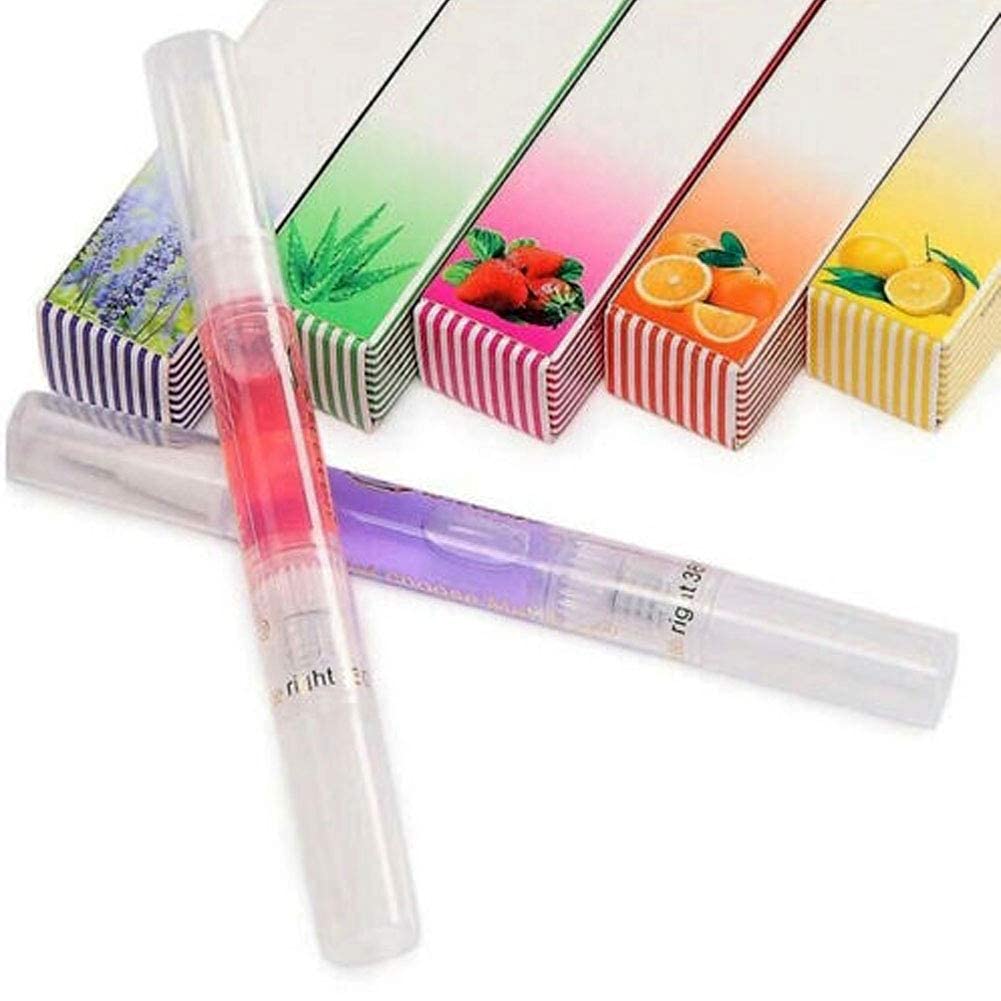 Pinpai Cuticle Oil Pens Cuticle Revitalizer Oil Pen Set Kit Nail Art Gel Polish Nutrition Oil Pen Manicure Pedicure Tool Tips Pack of 5