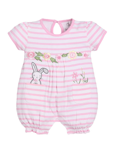 BABY GO 100% Pure Cotton Half Sleeves Romper/Sleepsuit for Baby Girls (3-6 Months)