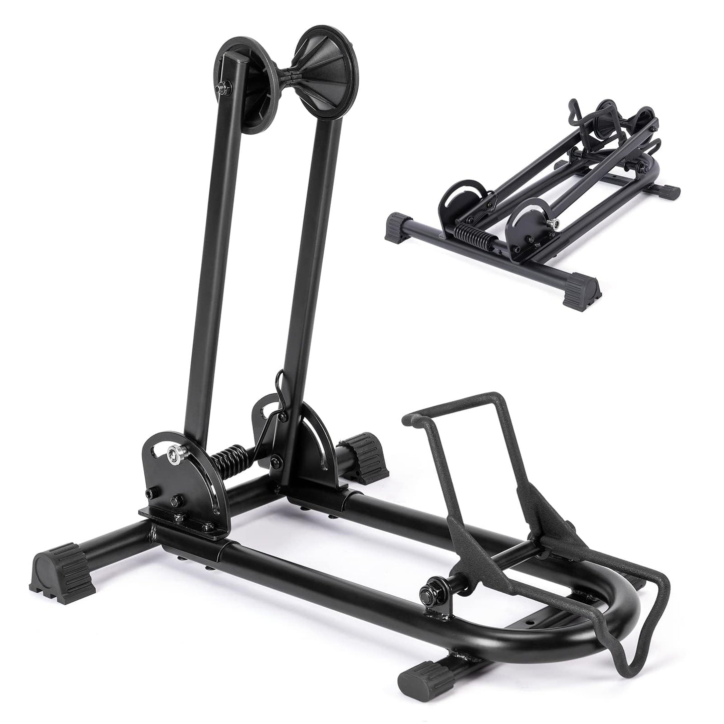 KONG MING CAR Indoor Bike Floor Stand - Bike Stand Rack for Garage/Home - Bike Storage Bicycle Parking Rack Fit 26”-29” Mountain Road Bikes (1 Bike Rack)