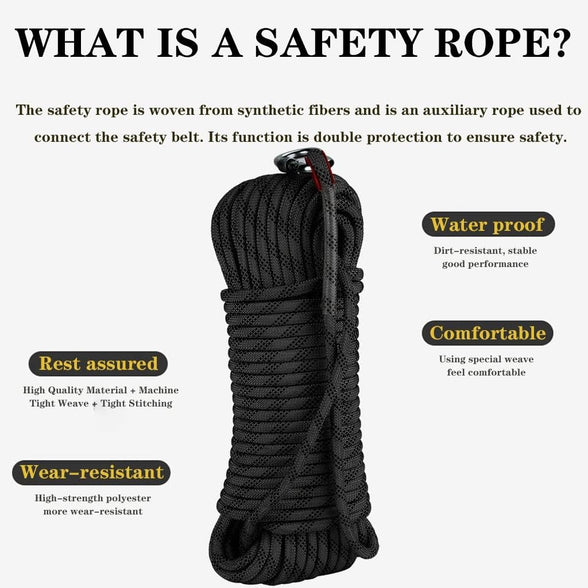 Static Rescue Rope, Escape Rope Escape Rope Climbing Equipment 10mm 10~20m For Rappelling,Mountaineering, Caving, Indoor Outdoor Camping