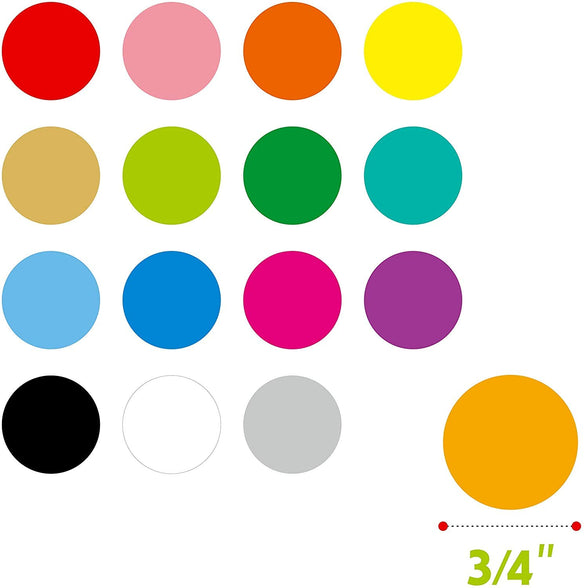 Dot Sticker Label, ELECDON Round Polka Circle Mega Bundle in Assorted 20color/ 2800pcs Color Coding Circle Dot Labels Color Coding Labels Round Self-Adhesive Colored Circle Dot Stickers, 40 Sheets