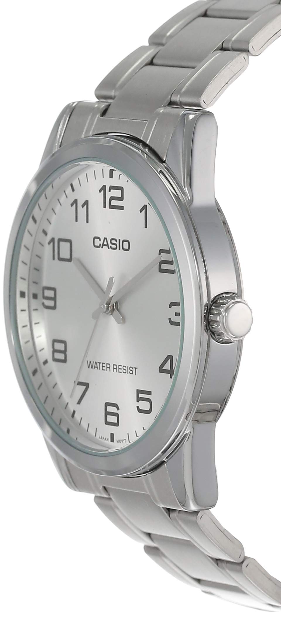 Casio Men's White Dial Stainless Steel Band Watch - Mtp-V001D-7B