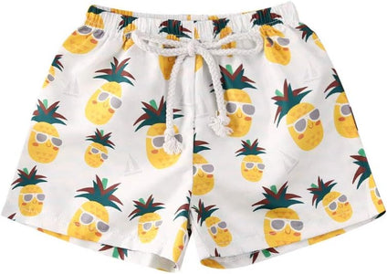Ambabe Toddler Baby Boy Swim Trunks Quick Dry Cartoon Printed Elastic Waist Beach Shorts Summer Swimwear Outfit