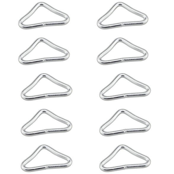 DGZZI Trampoline Triangle Buckle 10PCS Galvanize Trampoline Mat Triangle Ring, V- Rings for Trampoline Replacement Parts Bag Trampoline Mat Craft, Triangle Ring Buckle