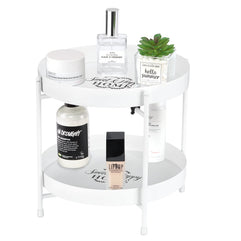 Luxspire 2-Tier Bathroom Countertop Organizer, Bathroom Vanity Trays 2-Tier, Detachable Countertop Organizer Shelves Serving Tray, Dresser Makeup Storage Sink Kitchen Spice Rack Perfume Tray, White