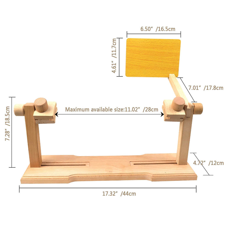 Embroidery Hoop Stand - Size Adjustable Cross Stitch Lap Stand Rotated Wooden Needlepoint Hoop Holder Stand Floor for Sewing Craft Supplies