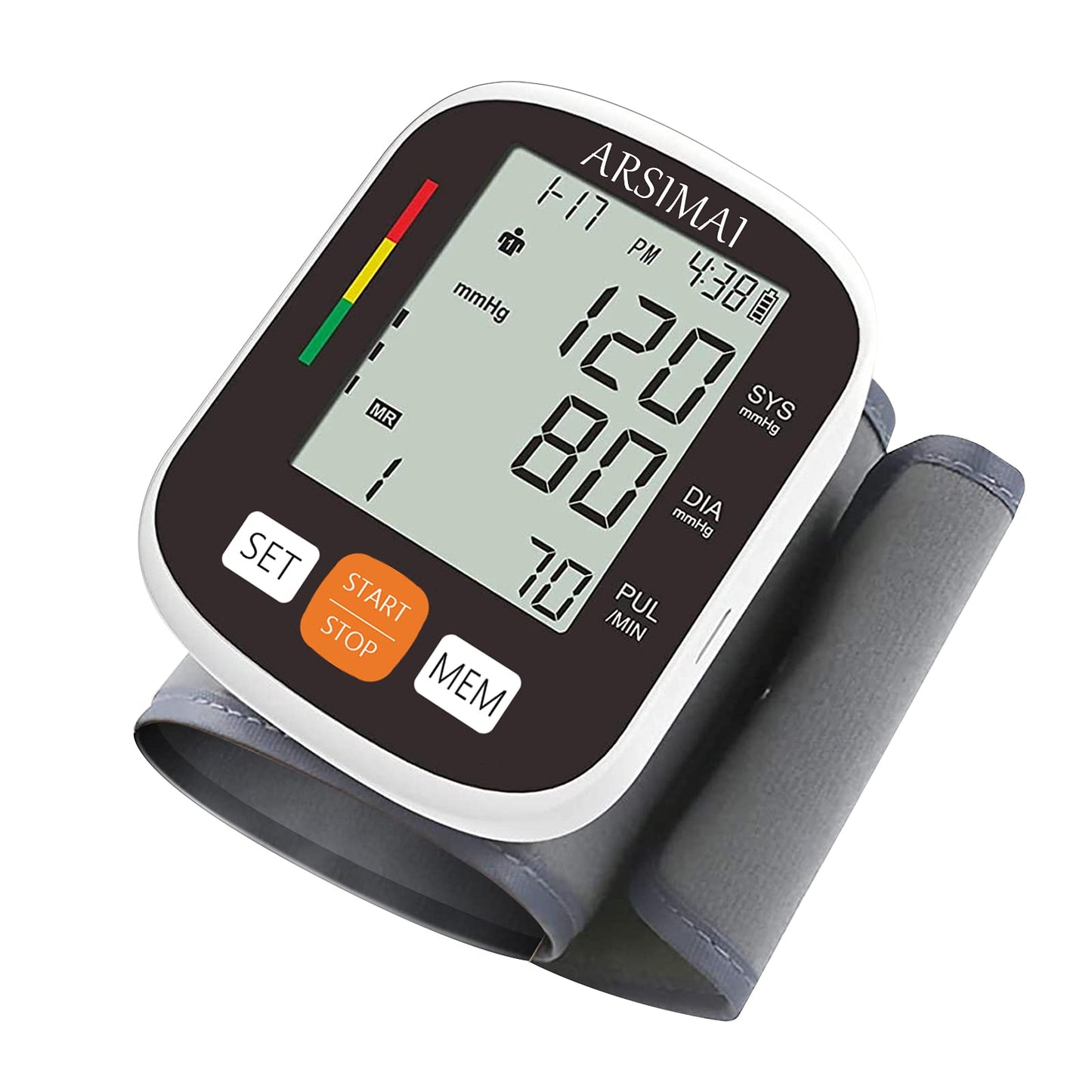 Blood Pressure Monitor - Wrist Accurate Automatic High Blood Pressure Monitors Portable LCD Screen with Storage Case and Adjustable Cuff Powered by Battery - Black