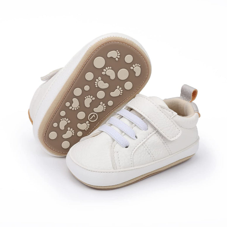 E-FAK Baby Boys Girls Shoes Soft PU Leather Infant Sneakers Rubber Sole Moccasins Oxford Loafers Toddler Walking Wedding Uniform Dress Shoes